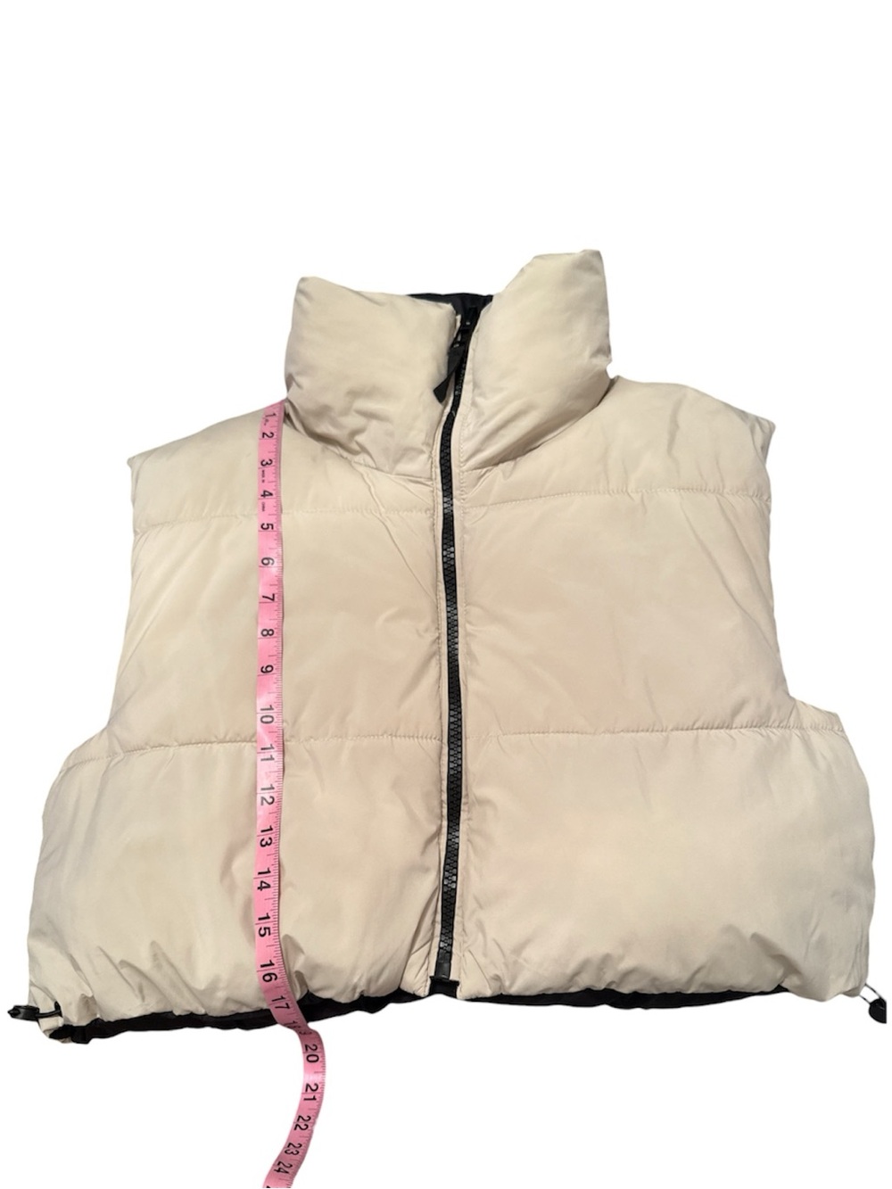 ZARA Women's Reversible Puffer Vest Black and Sand Size L-XL REF 3427/714/085 - Picture 4 of 6